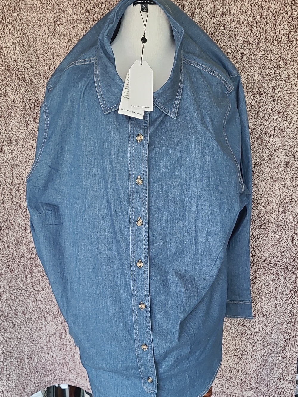 Universal Standard Chambray Button-Up Shirt - Blue